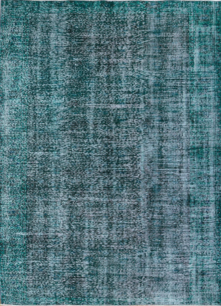 lacuna green wool hand knotted Rug - HeadShot