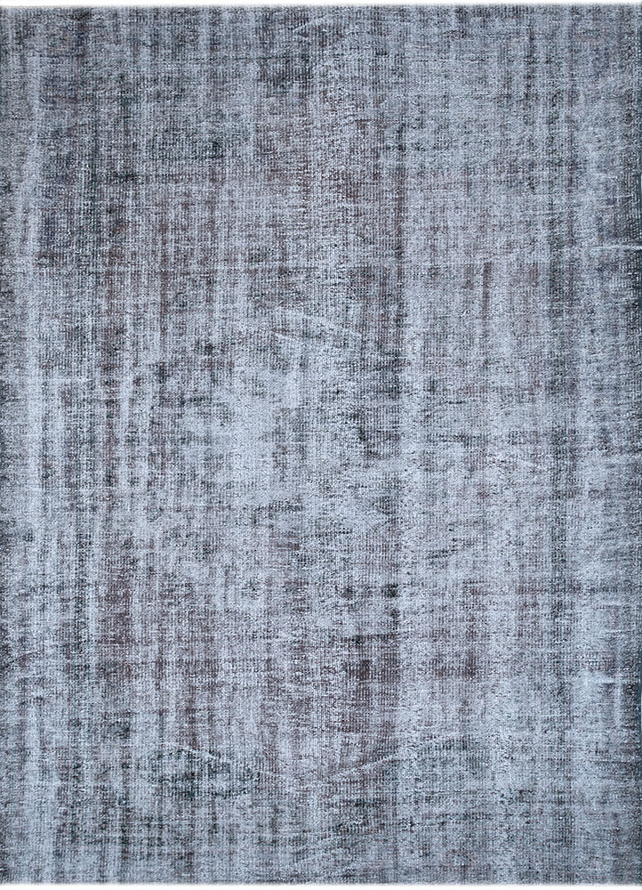 lacuna grey and black wool hand knotted Rug - HeadShot