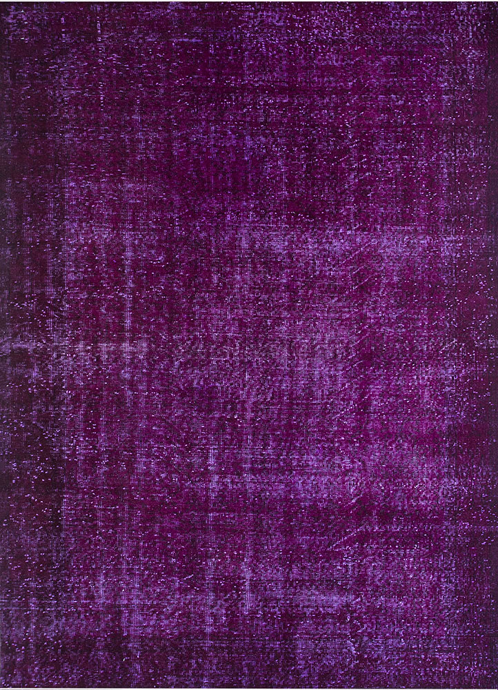 lacuna pink and purple wool hand knotted Rug - HeadShot