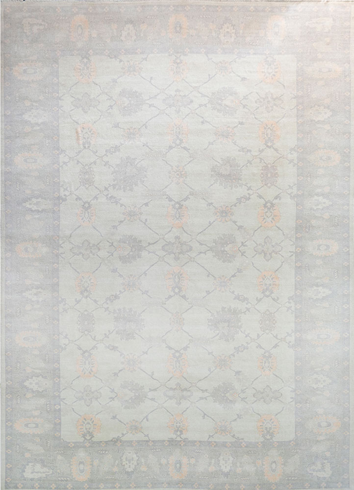 aalam grey and black wool hand knotted Rug - HeadShot