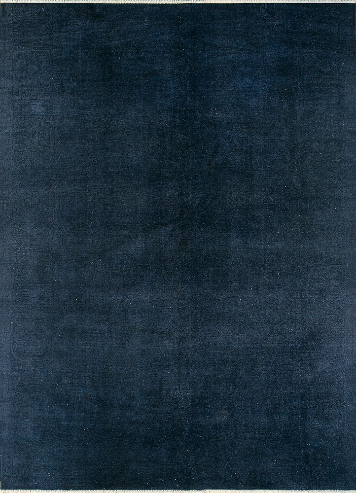 lacuna blue wool hand knotted Rug - HeadShot