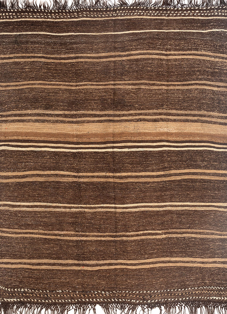 hula beige and brown jute and hemp hand knotted Rug - HeadShot
