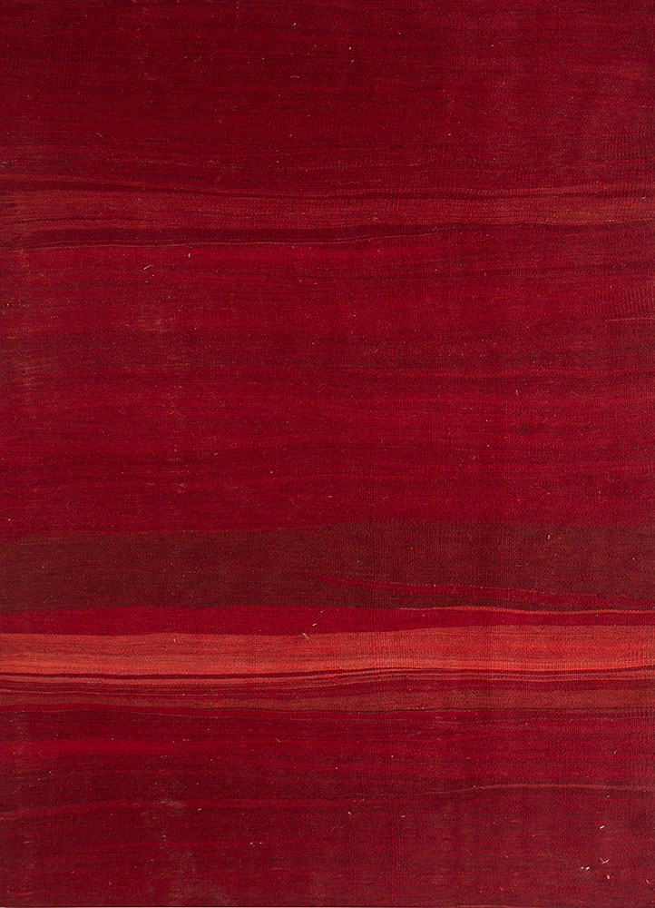 nayaab red and orange wool flat weaves Rug - HeadShot