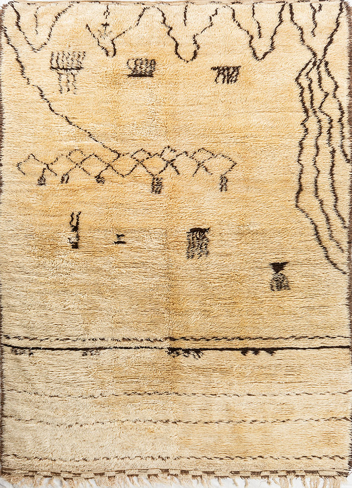zuri ivory wool hand knotted Rug - HeadShot