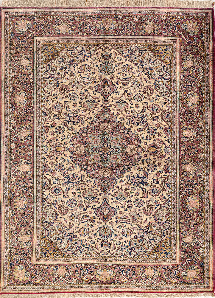 gulmarg blue silk hand knotted Rug - HeadShot