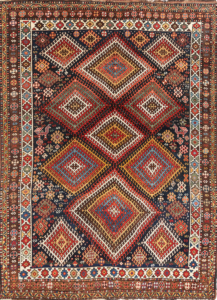 kiaan red and orange wool hand knotted Rug - HeadShot