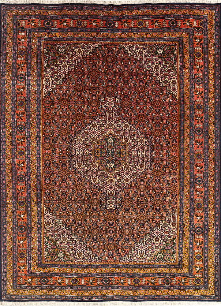 aalam ivory wool hand knotted Rug - HeadShot