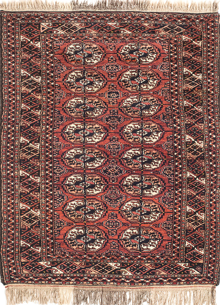 kiaan red and orange wool hand knotted Rug - HeadShot