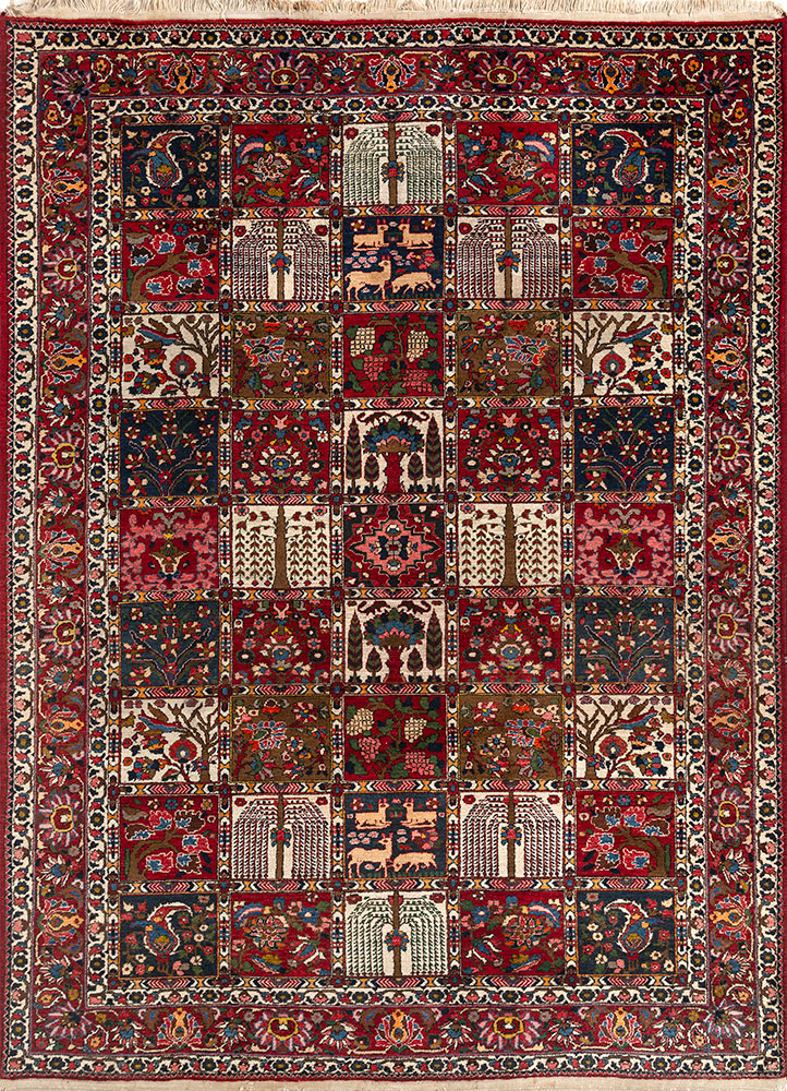 aalam ivory wool hand knotted Rug - HeadShot