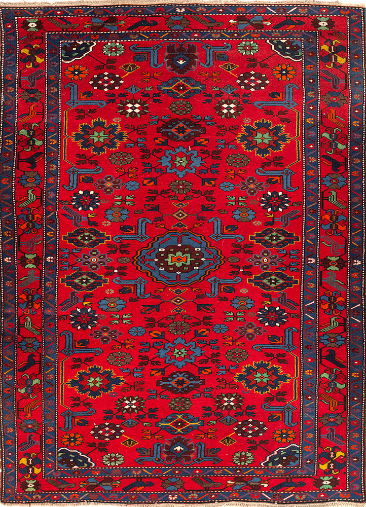 aalam red and orange wool flat weaves Rug - HeadShot