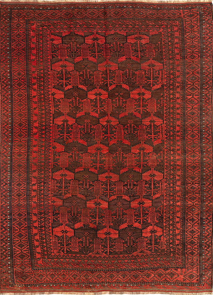 aalam red and orange wool flat weaves Rug - HeadShot