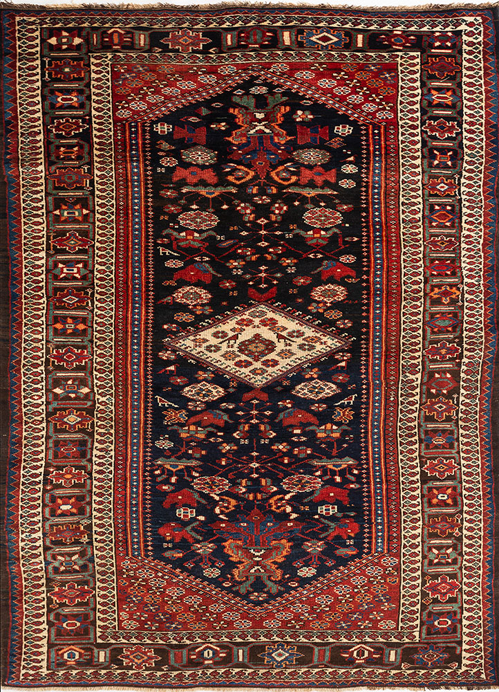 kiaan blue wool hand knotted Rug - HeadShot