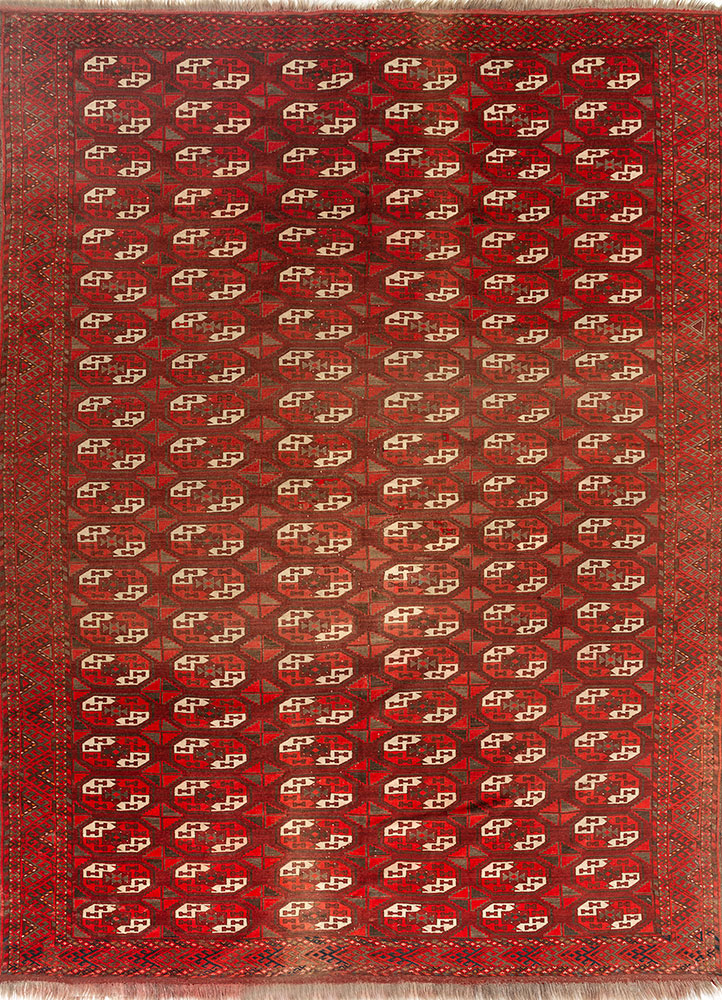 aalam red and orange wool flat weaves Rug - HeadShot