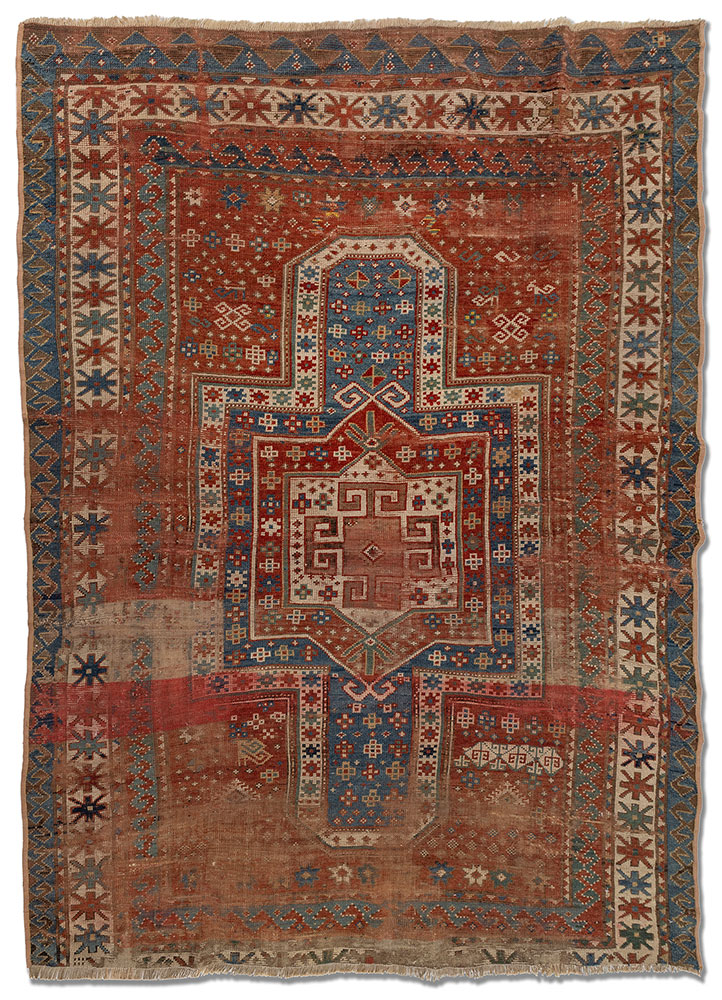 kiaan red and orange wool hand knotted Rug - HeadShot