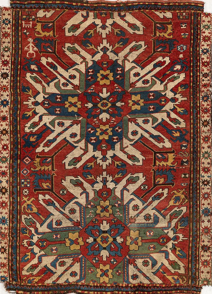 kiaan red and orange wool hand knotted Rug - HeadShot