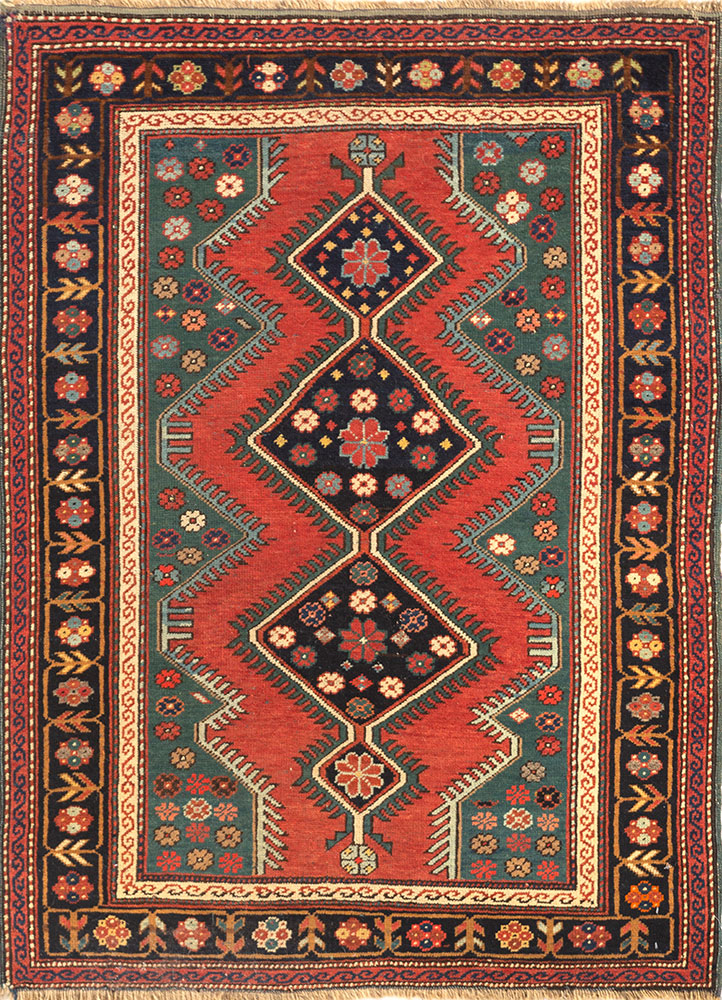 kiaan red and orange wool hand knotted Rug - HeadShot