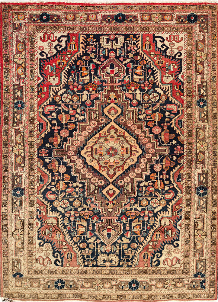 aalam pink and purple wool hand knotted Rug - HeadShot