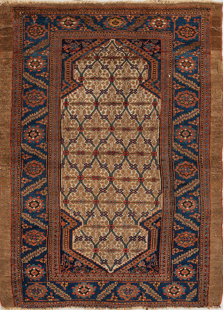 kiaan gold wool hand knotted Rug - HeadShot