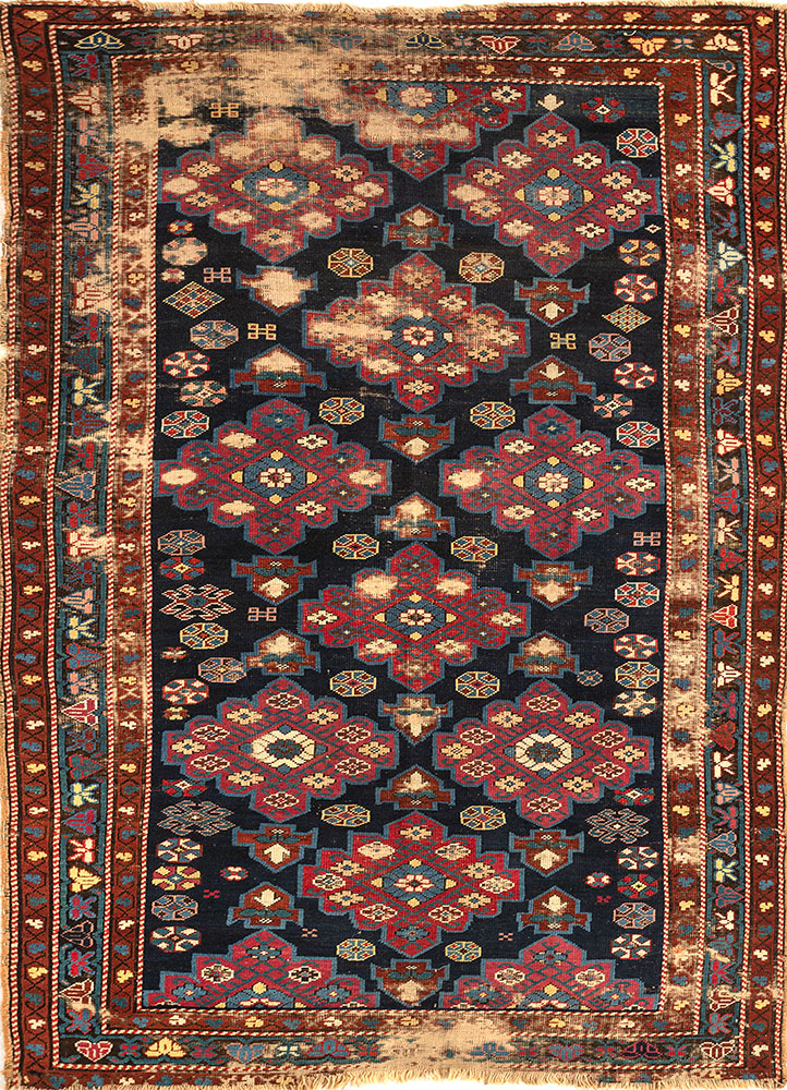 nayaab blue wool flat weaves Rug - HeadShot