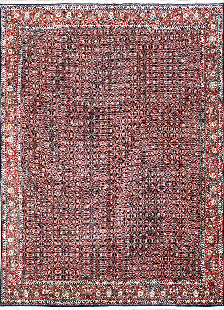 aalam blue wool hand knotted Rug - HeadShot