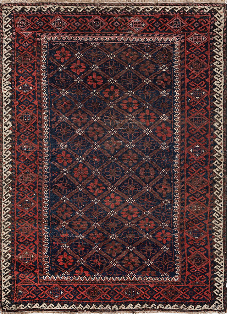 aalam beige and brown wool hand knotted Rug - HeadShot