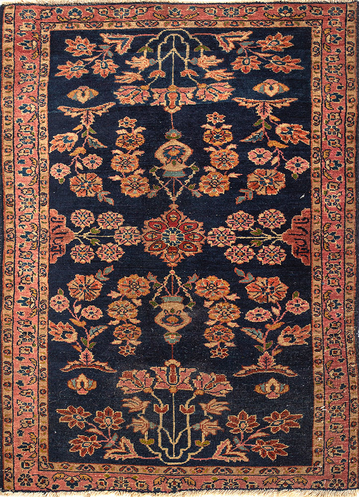 kiaan blue wool hand knotted Rug - HeadShot