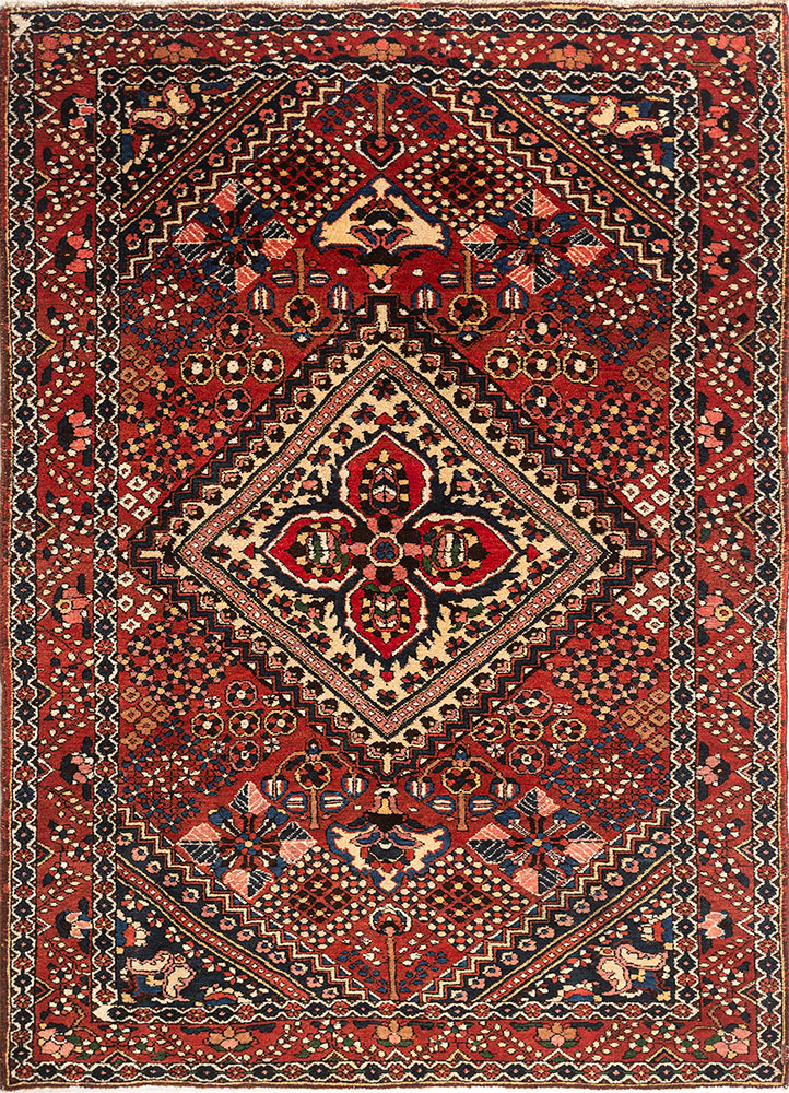 kiaan red and orange wool hand knotted Rug - HeadShot