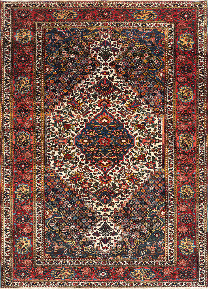 aalam ivory wool hand knotted Rug - HeadShot