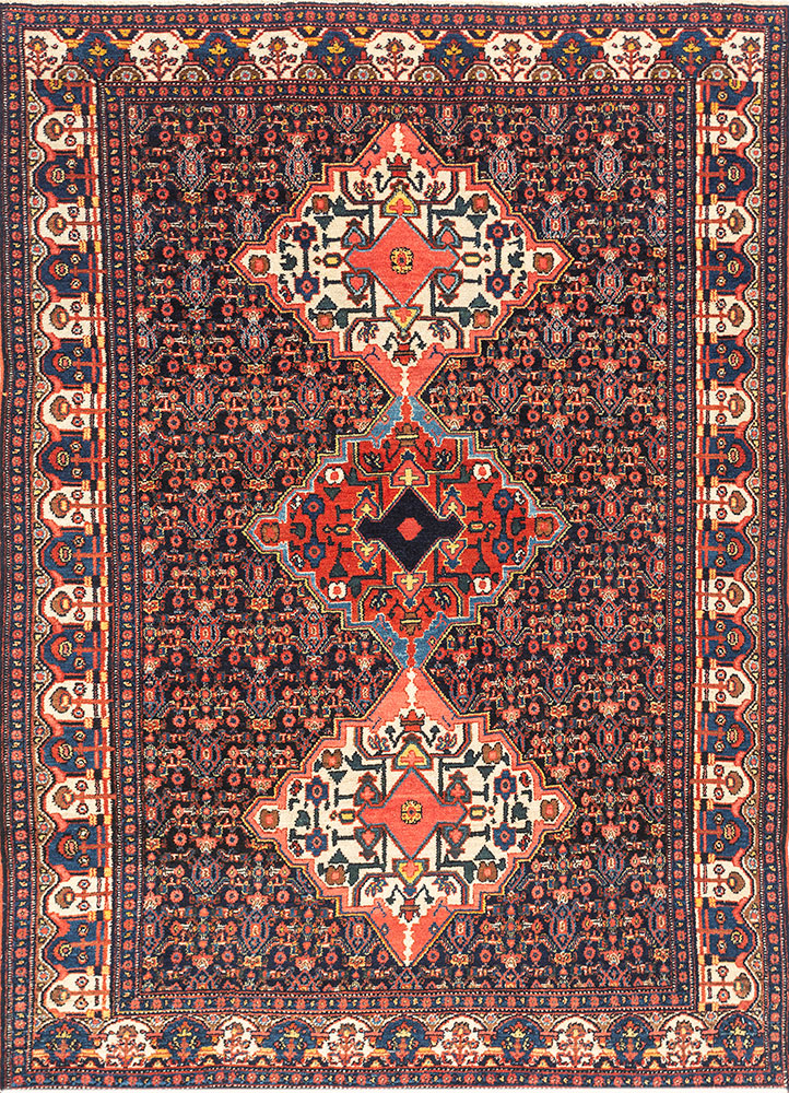 aalam pink and purple wool hand knotted Rug - HeadShot