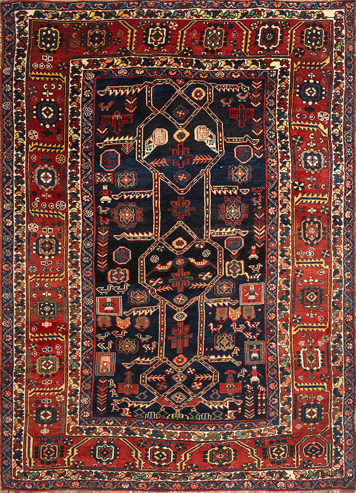 kiaan red and orange wool hand knotted Rug - HeadShot