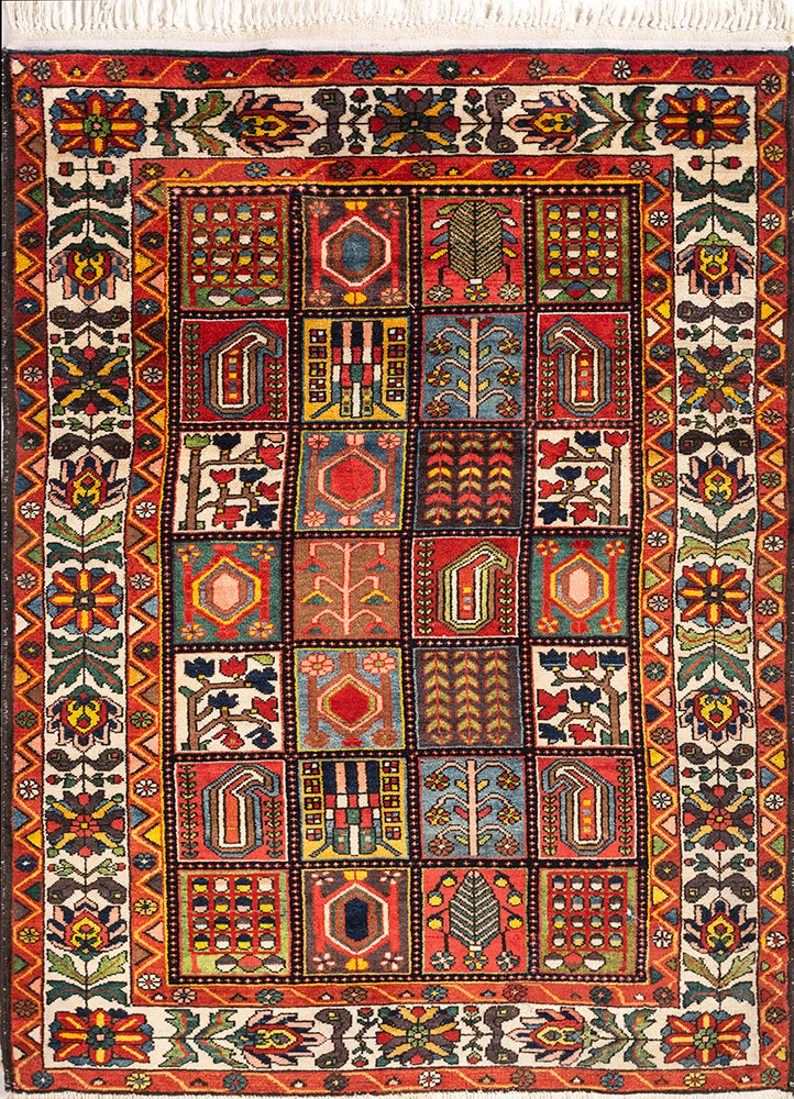 aalam pink and purple wool hand knotted Rug - HeadShot
