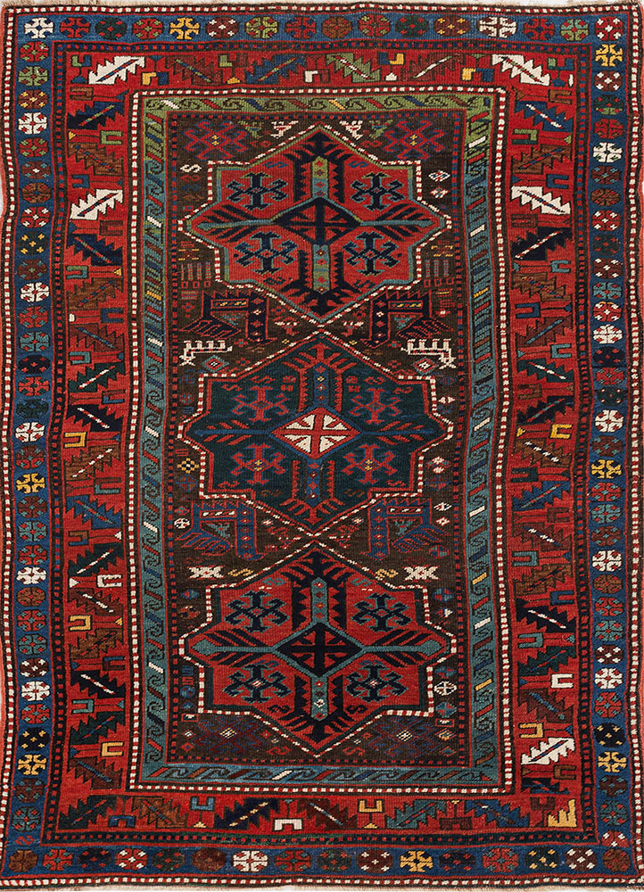 kiaan beige and brown wool hand knotted Rug - HeadShot