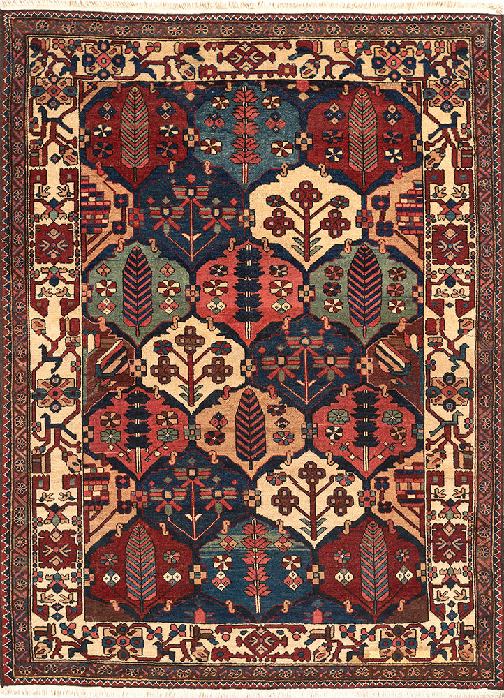 kiaan blue wool hand knotted Rug - HeadShot