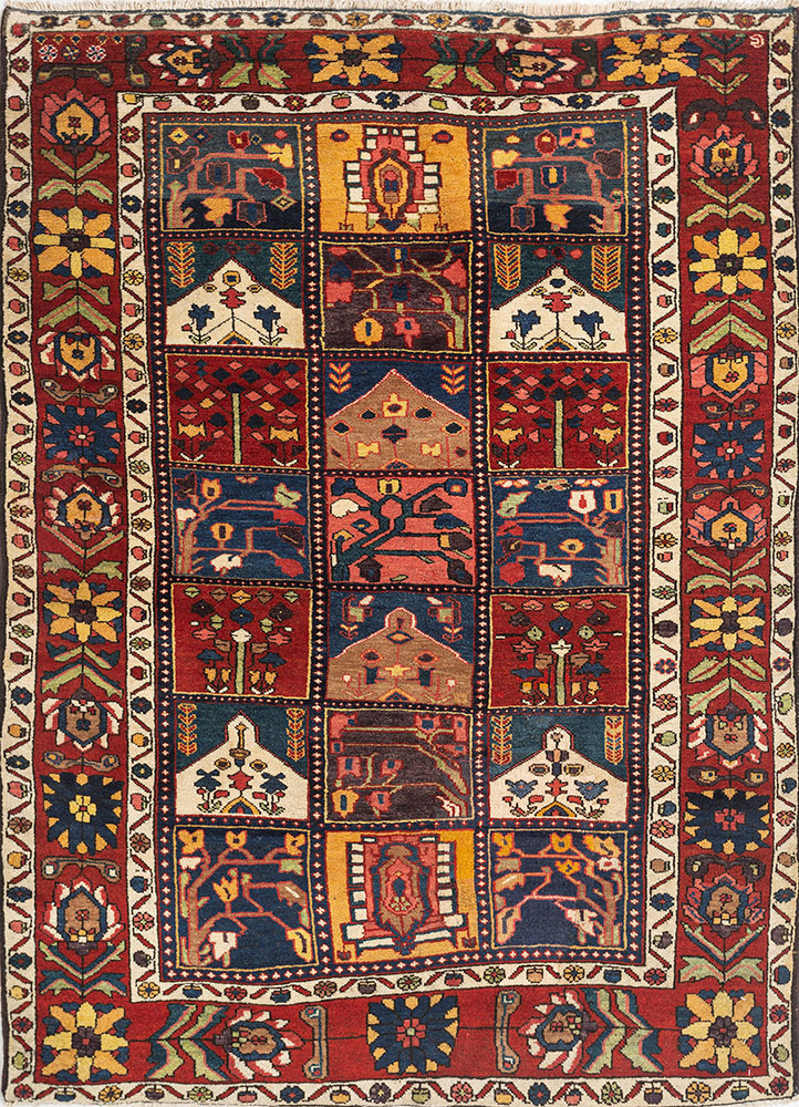 kiaan blue wool hand knotted Rug - HeadShot