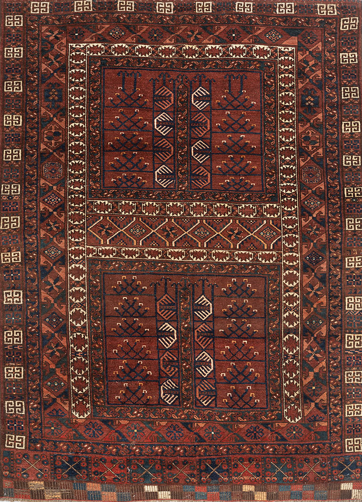 kiaan beige and brown wool hand knotted Rug - HeadShot