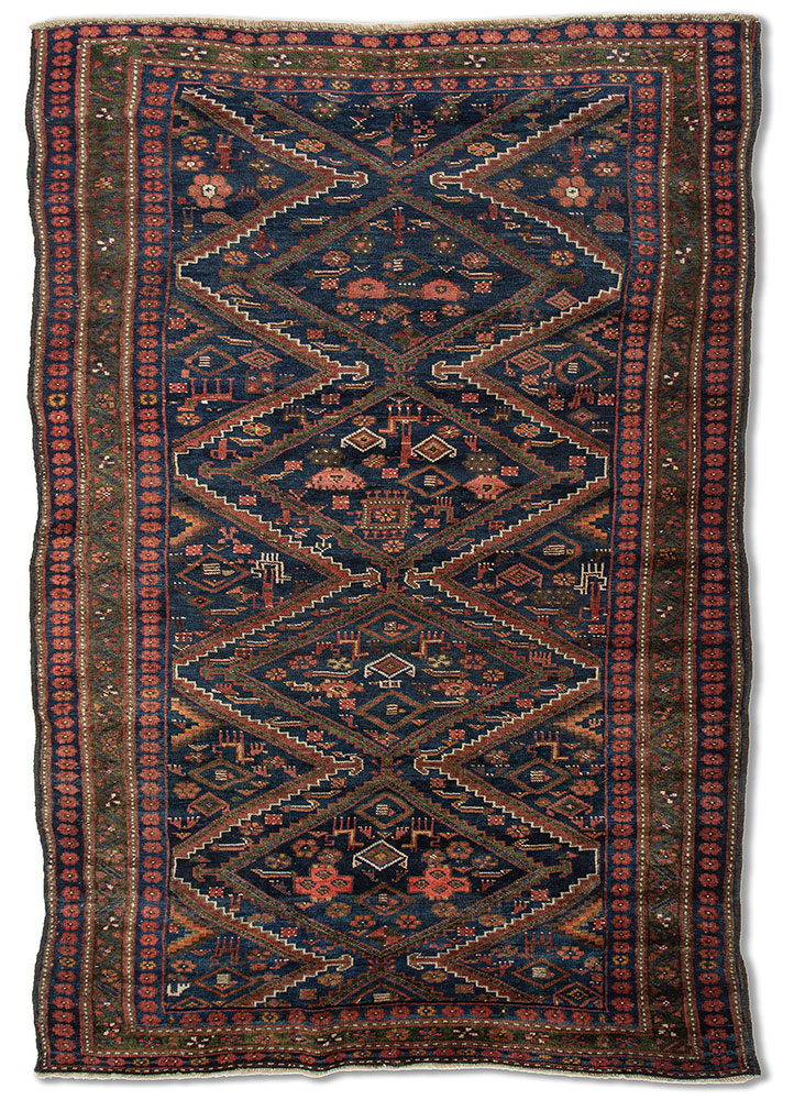 kiaan blue wool hand knotted Rug - HeadShot