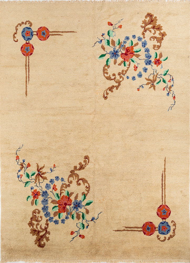 pechino gold wool hand knotted Rug - HeadShot