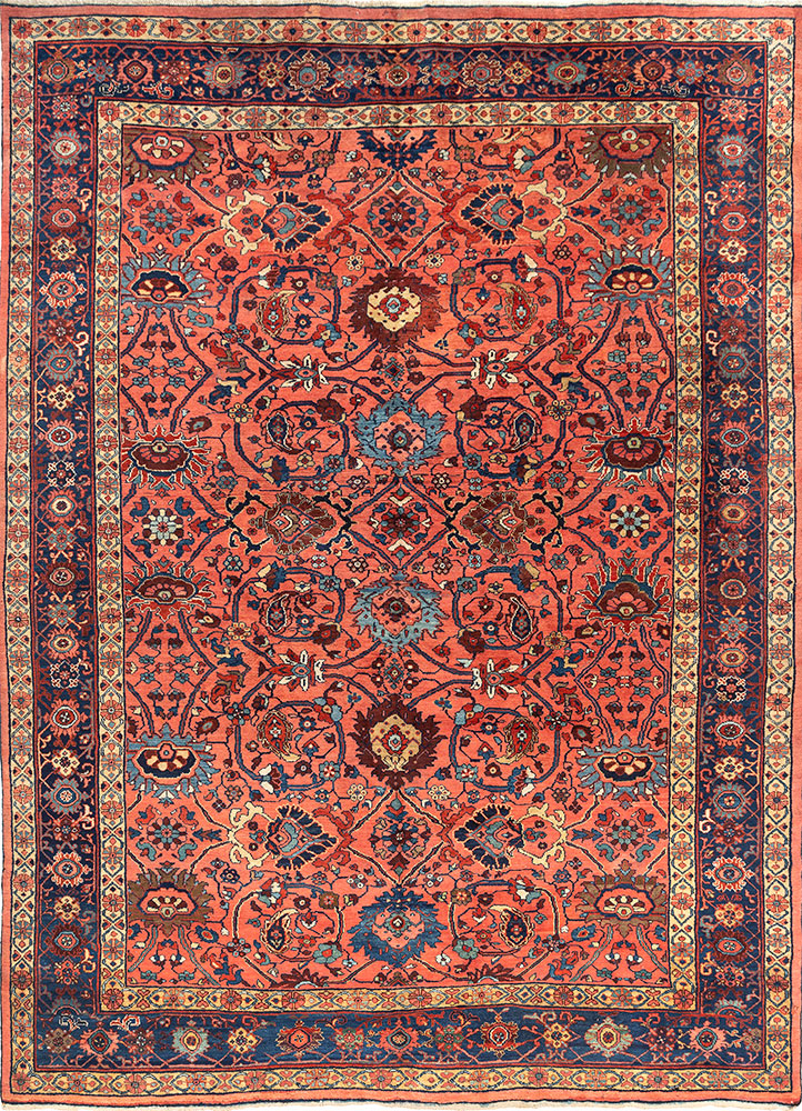 aalam pink and purple wool hand knotted Rug - HeadShot