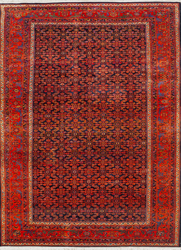 kiaan blue wool hand knotted Rug - HeadShot