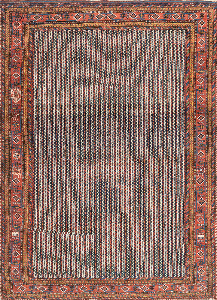 aalam ivory wool hand knotted Rug - HeadShot