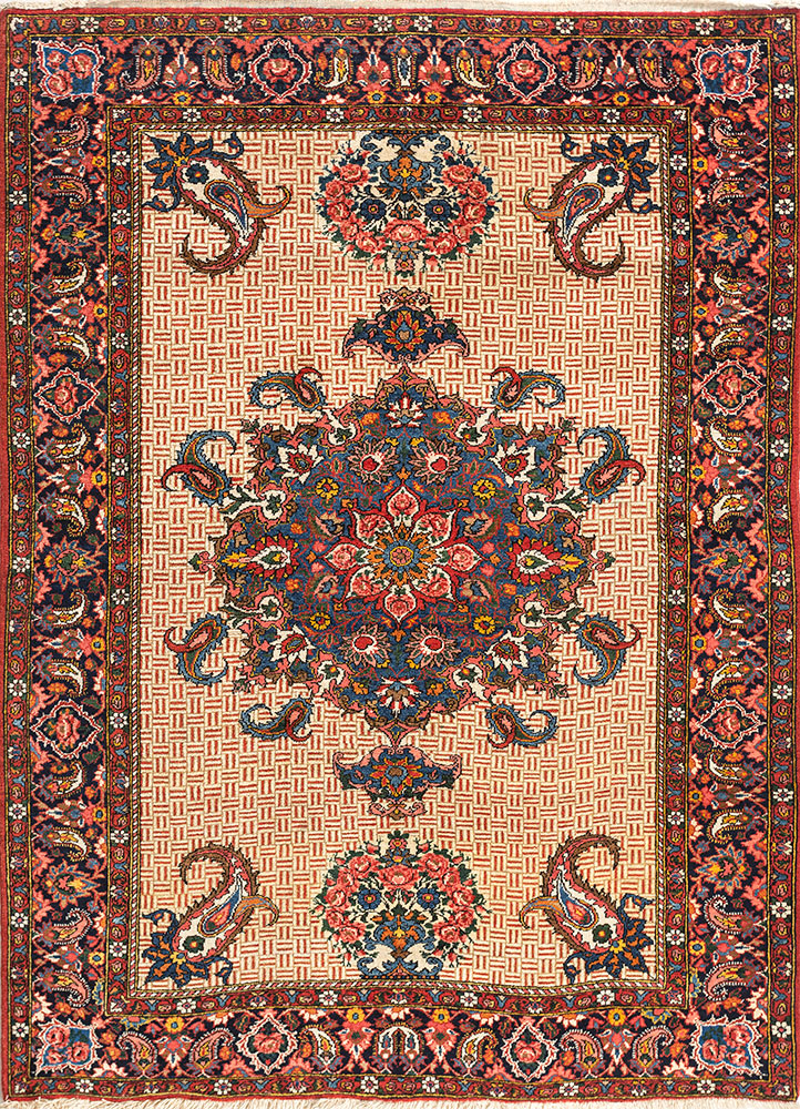 aalam gold wool hand knotted Rug - HeadShot