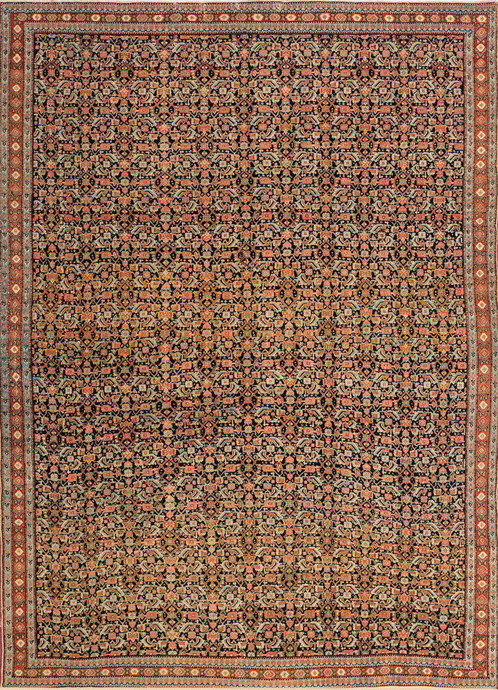 aalam grey and black wool hand knotted Rug - HeadShot