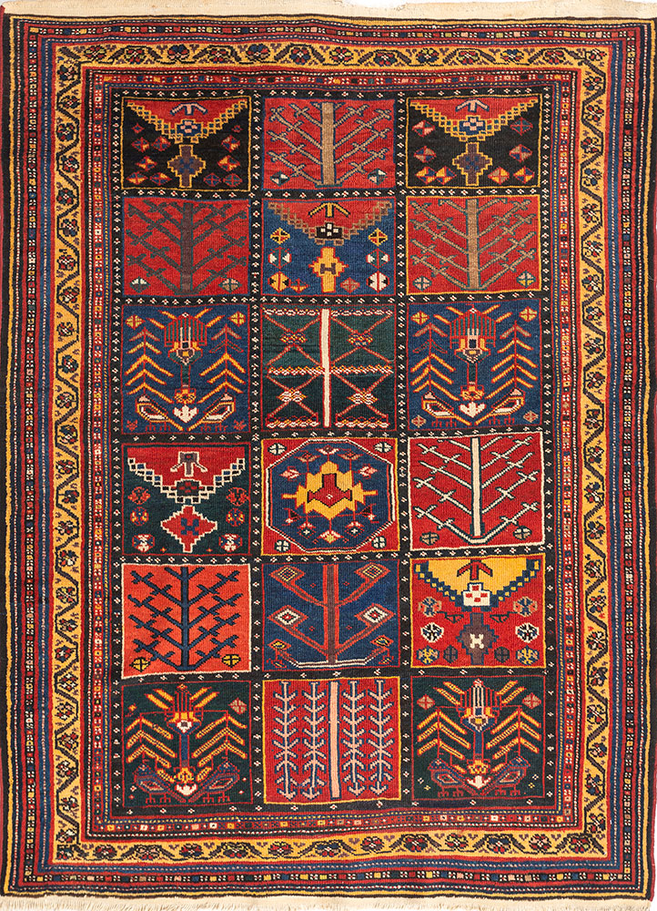 aalam blue wool hand knotted Rug - HeadShot