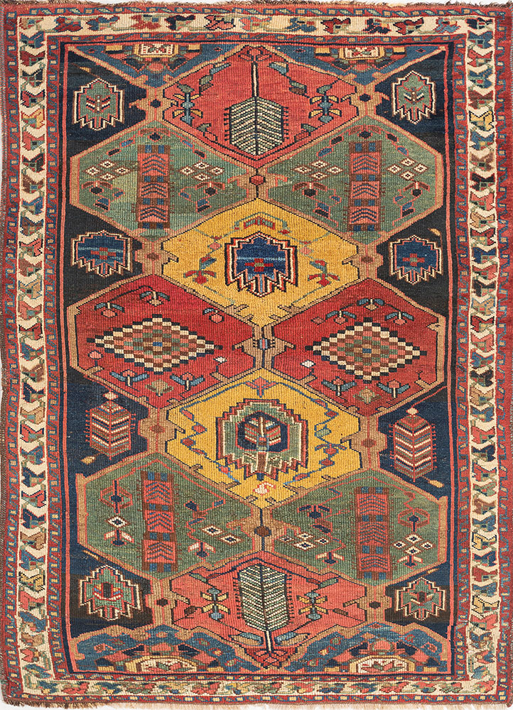 kiaan green wool hand knotted Rug - HeadShot