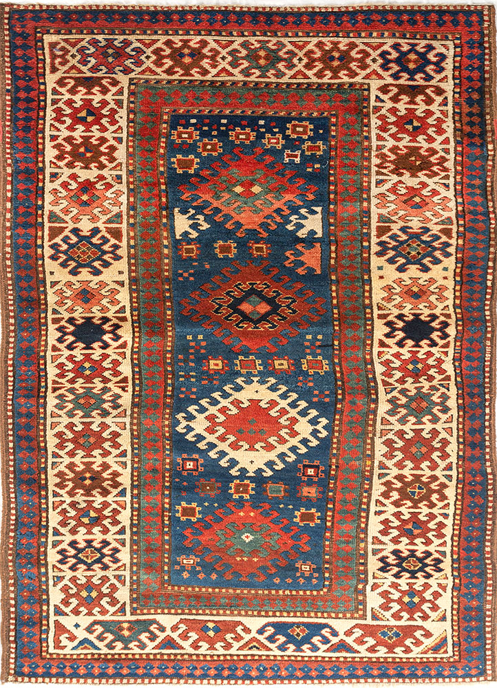 kiaan blue wool hand knotted Rug - HeadShot