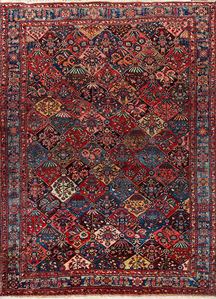 aalam pink and purple wool hand knotted Rug - HeadShot