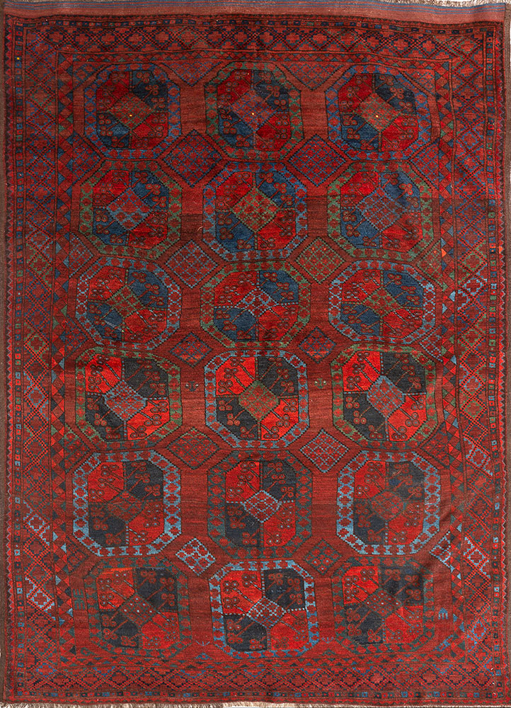 kiaan red and orange wool hand knotted Rug - HeadShot