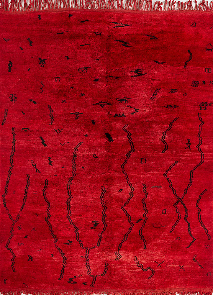 nuray pink and purple wool hand knotted Rug - HeadShot