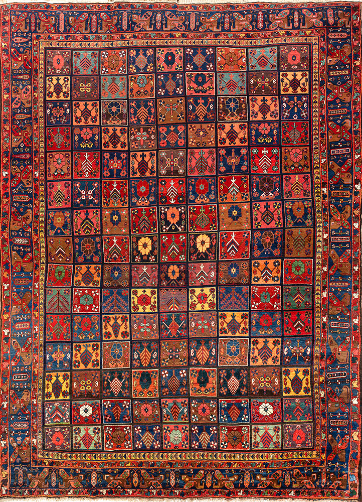 aalam red and orange wool hand knotted Rug - HeadShot