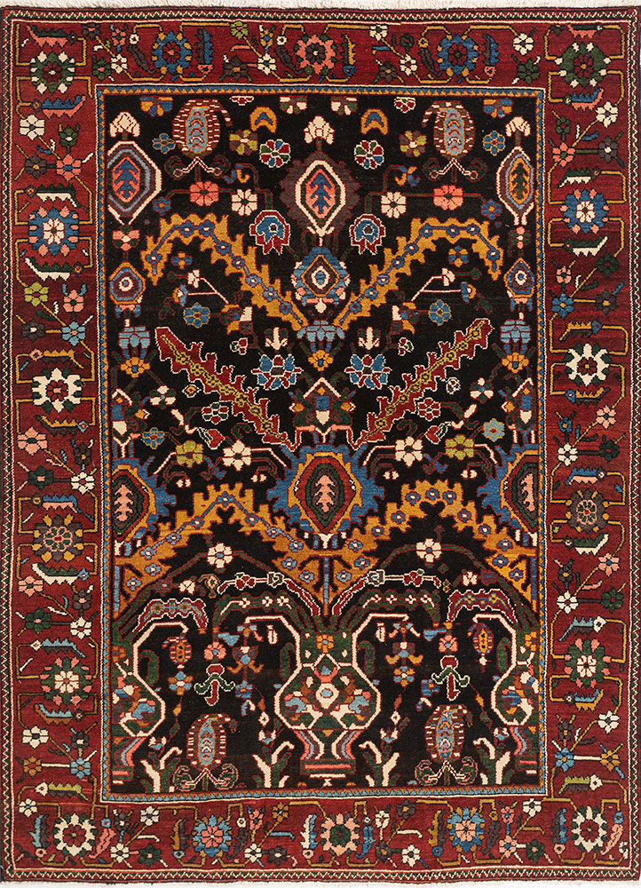 aalam green wool hand knotted Rug - HeadShot